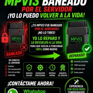 REPARACIÓN REMOTA: Interfaz MPVI 3 HP Tuners (Baneada / Bloqueada por Servidor)