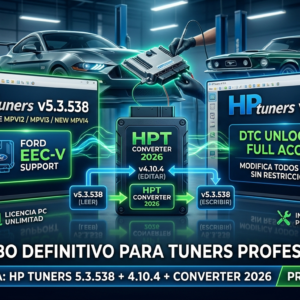 KIT HP TUNERS VER 5.3.538 + 4.10.4 + HPT CONVERTER 2026. licencia Ilimitada.